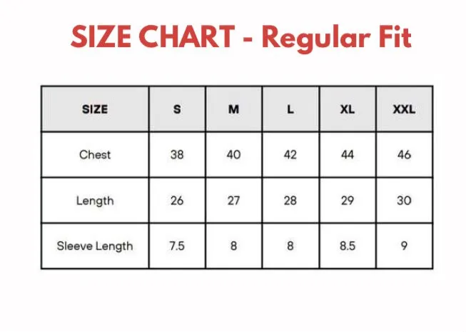 unisex regular tshirt size chart.webp